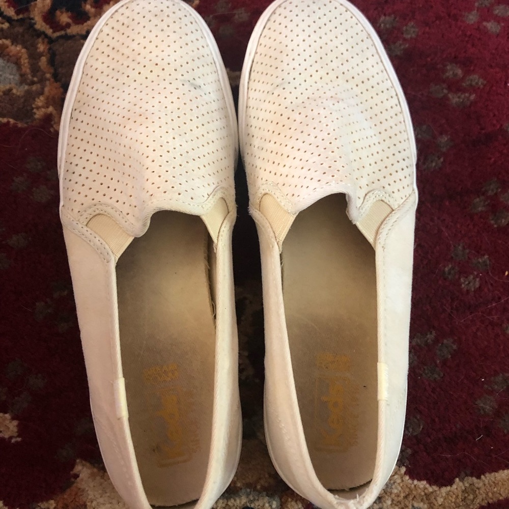 Pale yellow keds slip ons
